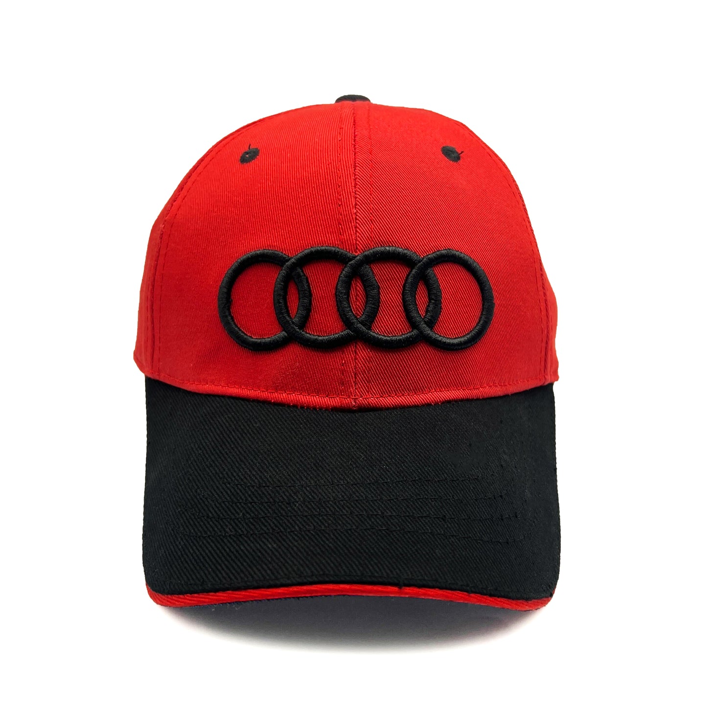 Audi Embroidered Premium Cap-Red & Black Color-Nifty Branded® Cap