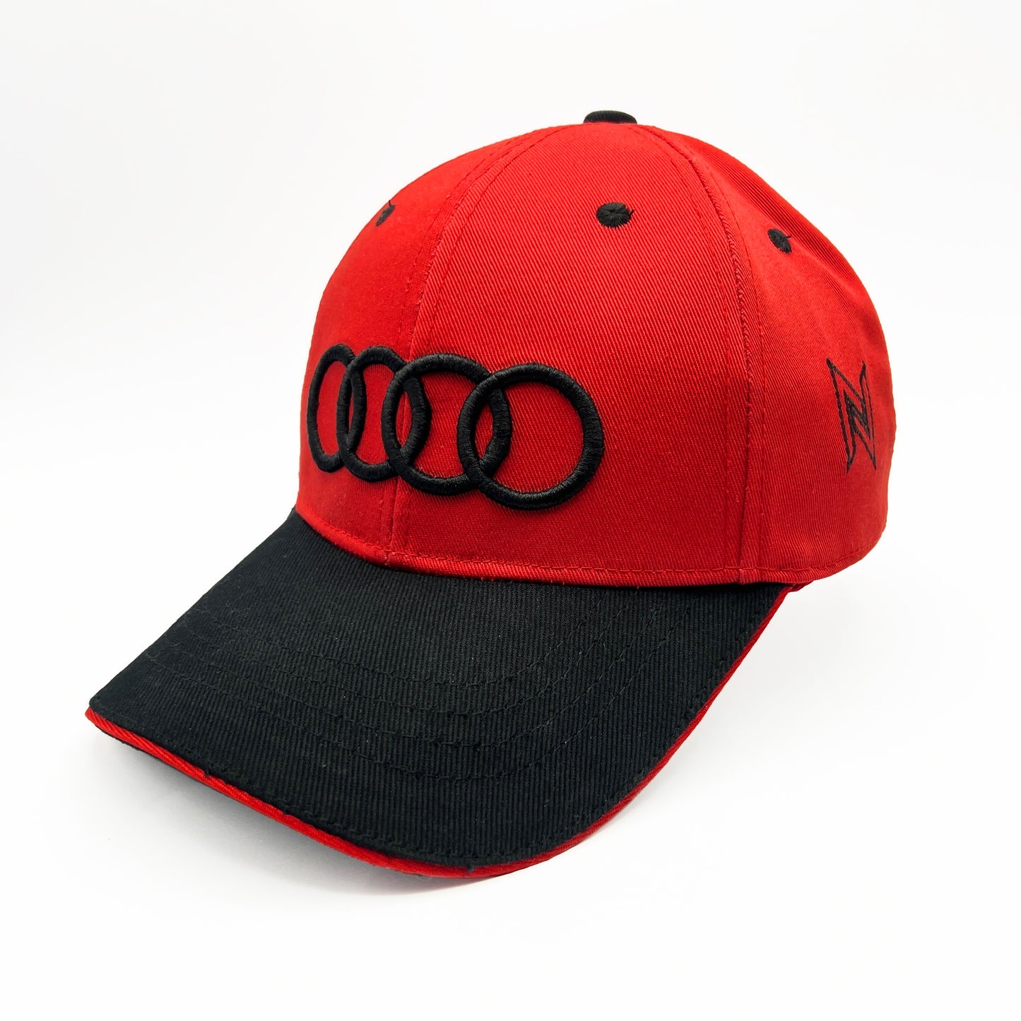Audi Embroidered Premium Cap-Red & Black Color-Nifty Branded® Cap