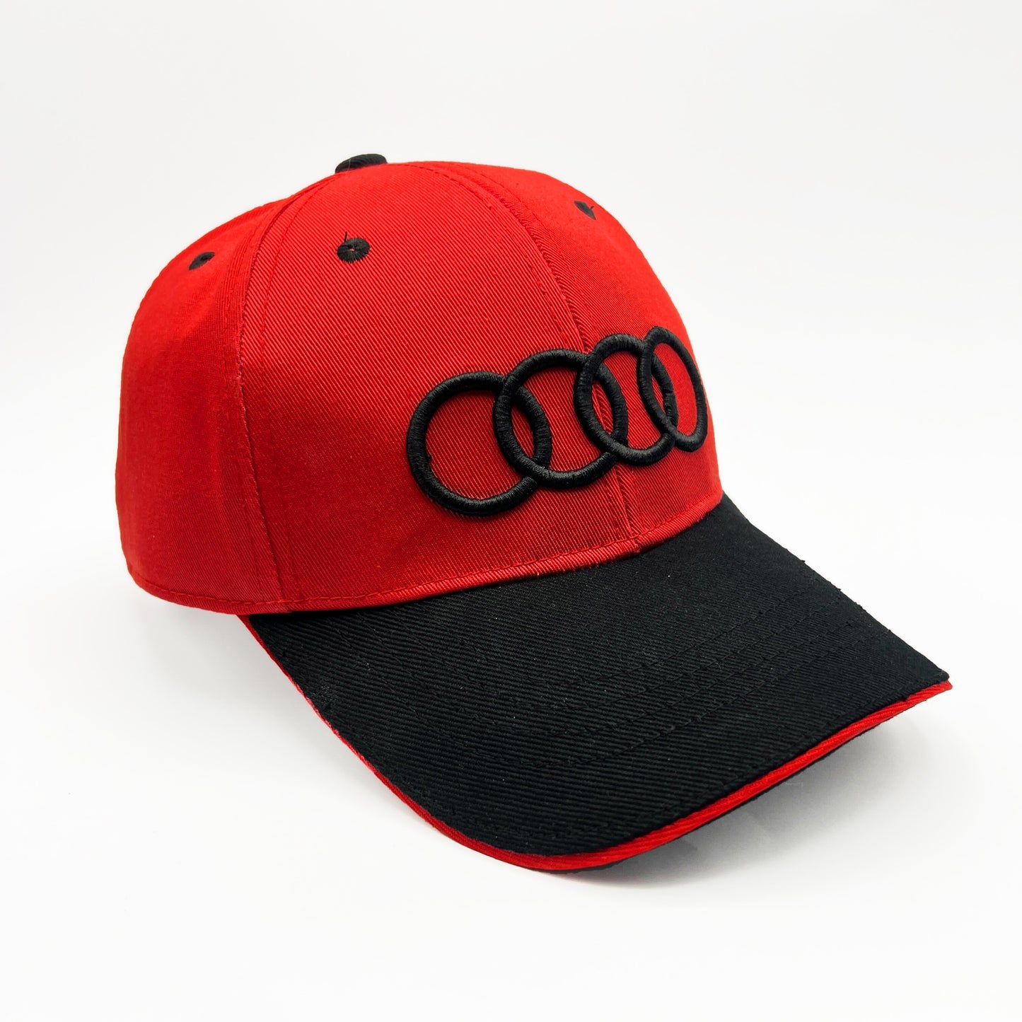Audi Embroidered Premium Cap-Red & Black Color-Nifty Branded® Cap