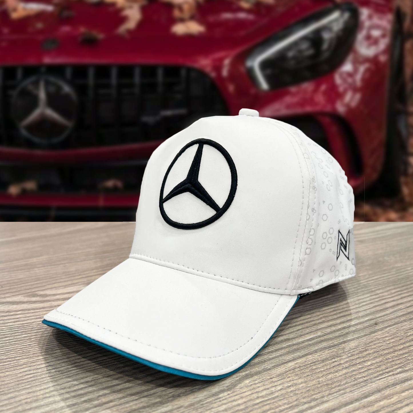 Mercedes Embroidered Premium Cap-White Color-Nifty Branded® Cap