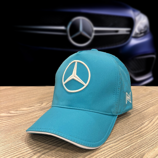 Mercedes Embroidered Premium Cap-Turquoise Color-Nifty Branded® Cap