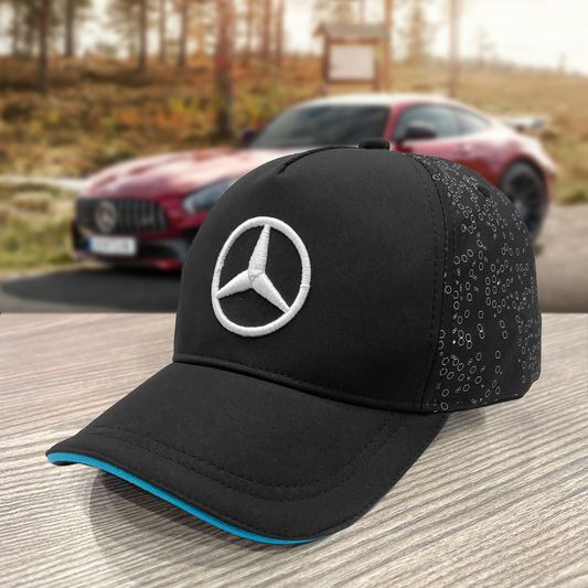 Mercedes Embroidered Premium Cap-Black Color-Nifty Branded® Cap
